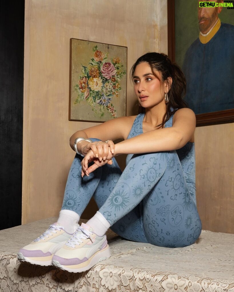 Kareena Kapoor Instagram - Feelin’ like I’m on cloud nine ☁️💙 Click the link in bio to check out my favourite styles or visit PUMA.com, App & Stores. #PUMAxKKK #Ad