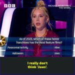 Katherine Ryan Instagram - Answer incorrectly and Michael Myers will find you 🔪😱 #MichaelMcIntyre #TheWheel #iPlayer