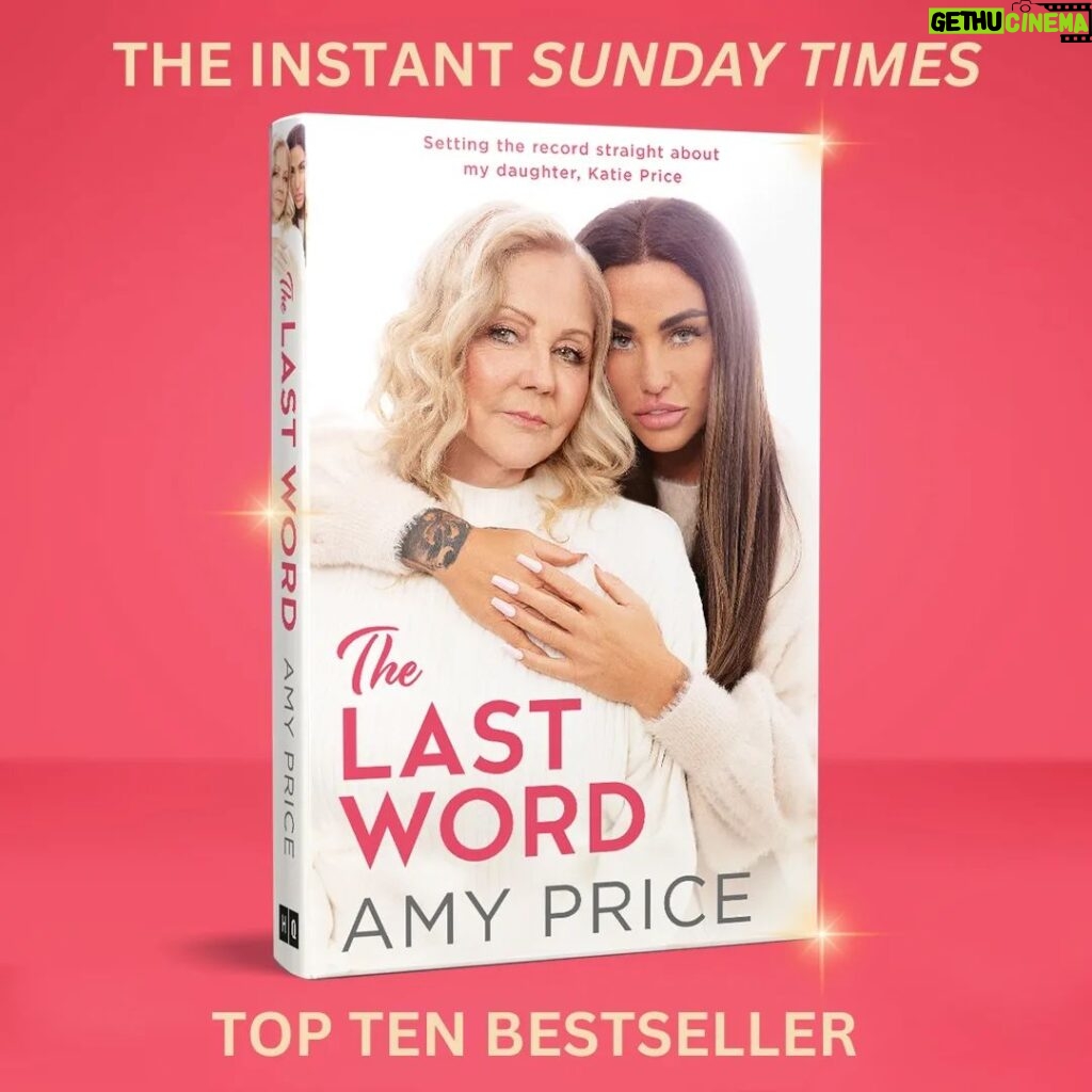 Katie Price Instagram - I can't believe my mums book is number two in the Sunday Times top ten bestsellers list! Congratulations mum ❤️📚🙌 My mum wanted to say a few words to all who have supported and bought her book... Amy said: 'I never thought I would live to see the day my book was published, let alone climb to number TWO on the Sunday Times Bestseller list. It really is a dream come true but only thanks to the people who have bought The Last Word and given me the chance to express my thoughts and opinions. We are living in difficult financial times and I want to thank every single person who has supported me from the bottom of my heart and remind them that all proceeds and royalties due to me are destined for the Royal Brompton and Harefield Hospitals and St Barnabas Hospice. Love Amy xx" #thelastword #sundaytimesbestseller