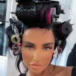 Katie Price Instagram - Im wearing these rollers to the airport and I don’t care running late 🥳