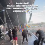 Katja Krasavice Instagram - Gestern vor 15.000 Menschen ABGERISSEN!!! Danke Karlsruhe 🔥 Meine 4 Tänzer/innen und ich haben für euch die Festival Stage brennen lassen 😛🌈🍑💦