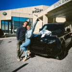 Katrin Tanja Davidsdottir Instagram - We bought our dream car! 😭😭✨ The third slide is from three years ago when we were getting my car serviced & we first saw an all-black Defender .. I took a photo of @brookslaich sitting in it & thought 💫ONE DAY💫 Since moving to Coeur d’Alene, we have been sharing one vehicle, so it also feels like I just grew wings! 🤍🪽 I AM SO HAPPY & thankful & excited for all the adventures to come in this one with my love!!!!!!!!