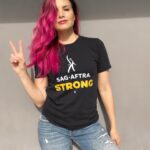 Katrina Law Instagram – Mid-strike hair don’t care! 

Let’s go @sagaftra !!!