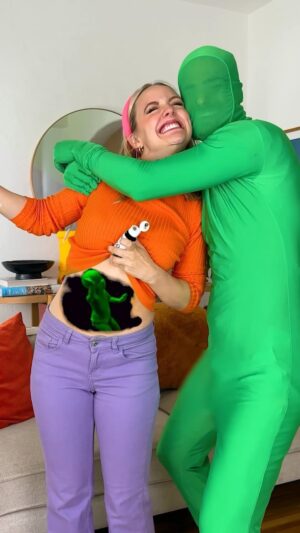 Kelli Erdmann Instagram - Surprise! We’re having a BABY!! 🤰 

#pregnancyannouncement #coming2024 #happykelli #happybaby #greenbaby #dancingbaby #babyannouncement