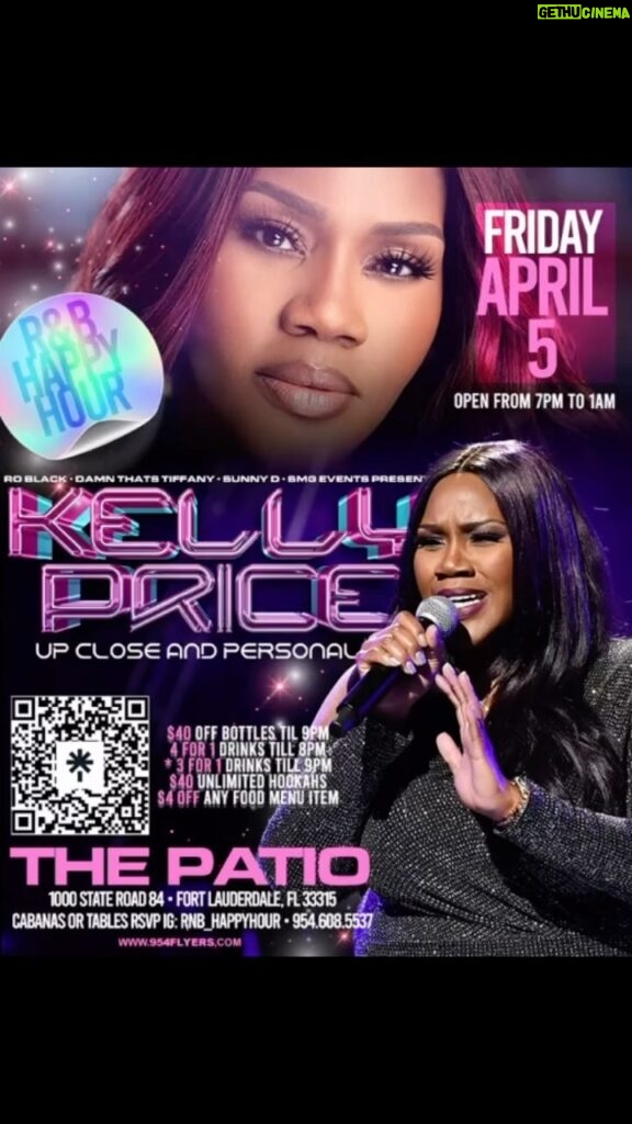 Kelly Price Instagram - Birthday Behavior and Aries season is not disappointing and South Beach is doing its thing! If you are in the south Beach area or if you just feel like you decide you want to travel to the south Beach area. Come celebrate with me on Friday night. I am celebrating my birthday all month long and we are kicking it off in Miami, please meet me there information is in the flyer get your sections now!!!! They are moving very very quickly. We are going to have an amazing time. It is ARIES season and I want to see everybody whose birthday is actually on April 4! That’s my birthday. I want to know who I’m birthday twinning with on Friday night. Let’s get it ! Let’s go! @rnbhappyhour @roblack87 @bryantmckinnie