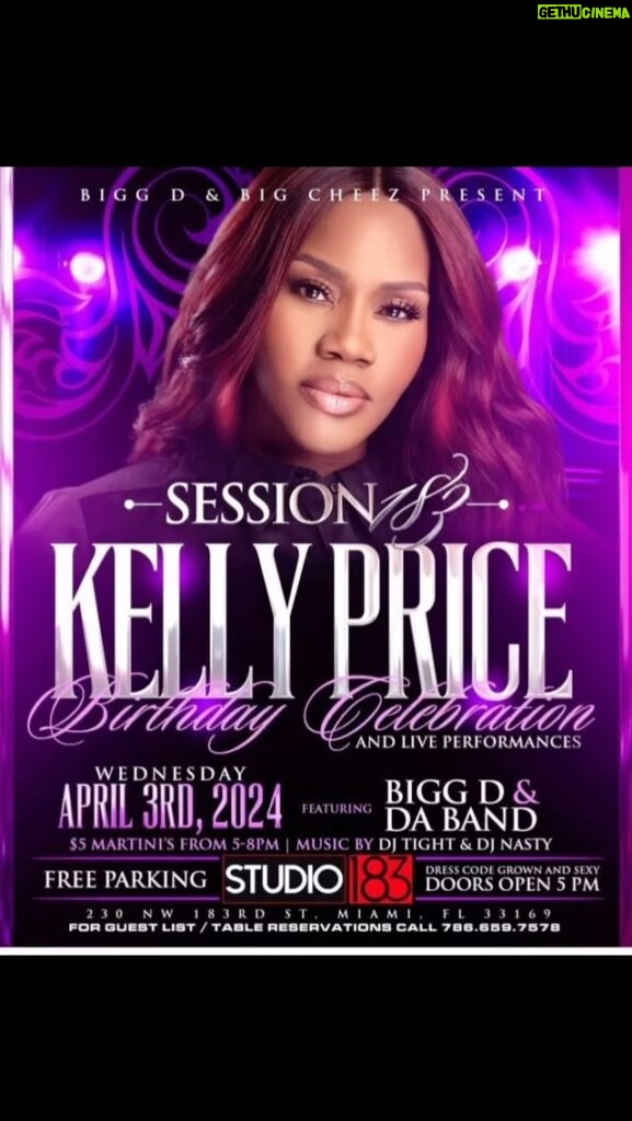 Kelly Price Instagram - #AriesSeason and #AriesBirthdays I want@to see you in the building tonight at Studio 183!!!! It’s our time and are gonna turn up and get lit 🔥🔥🔥 Where u at????!!! @mskd2u @studio183girls Miami. South Beach! We here and we celebrating!!!! Get there early to secure your section We toast my birthday at midnight! Special prize for the first person To show ID with a birthday of April 4th! Let’s get it ! Let’s go!