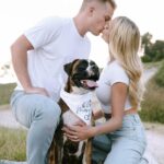Kelsey Owens Instagram - Future Mr. & Mrs. Strong 🤍 I always pictured my engagement photos all done up and somewhere fancy, but last minute we landed on a field with our dog, champagne, & some pizza☺️ It could not be more us! Photography: @tiffanymaysonetphoto HMUA: @kissandmakeupbysteph