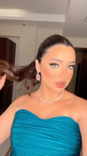 Kenzy Madbouly Instagram - Make up and dress reveal 💙 🩵🦋