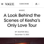 Kesha Instagram – After the show is the after party. After the party is the truck stop. every time it feels like Christmas… @voguemagazine 
⁣
Full tour diary on vogue.com