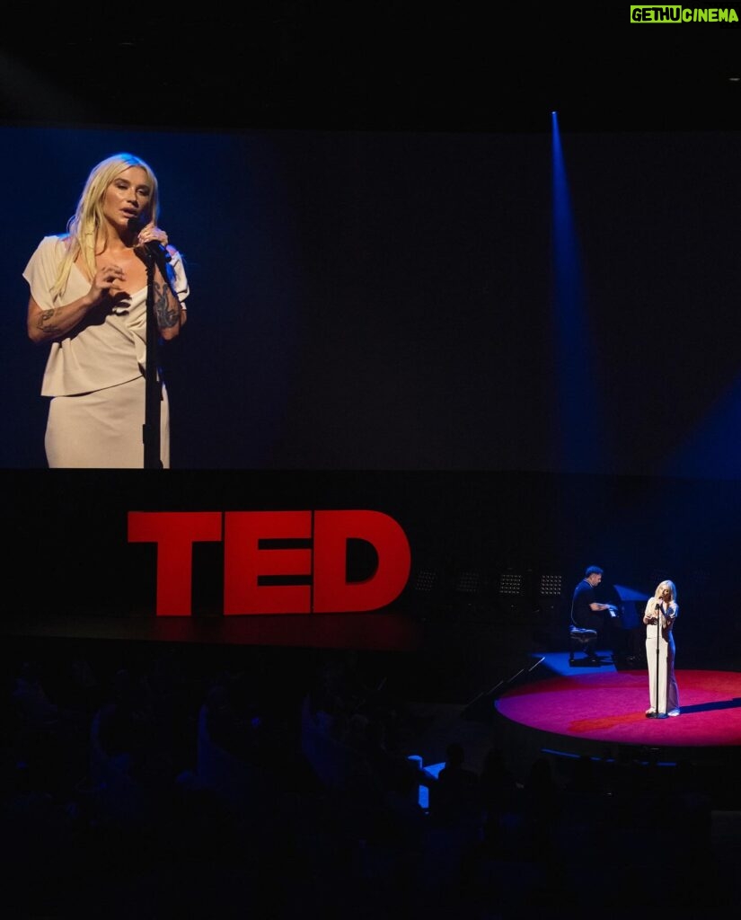 Kesha Instagram - Looking at the life I have led, I can’t help but feel as if everything happens for a reason. One of my wildest dreams came true on Friday, which I can already feel is going to change the course of my life. I got to close down the @ted conference with my very first TED talk and performance. I can’t wait to share this with all of you very soon, but first, some pretty iconic pics! 💕✨we’re about to dive in