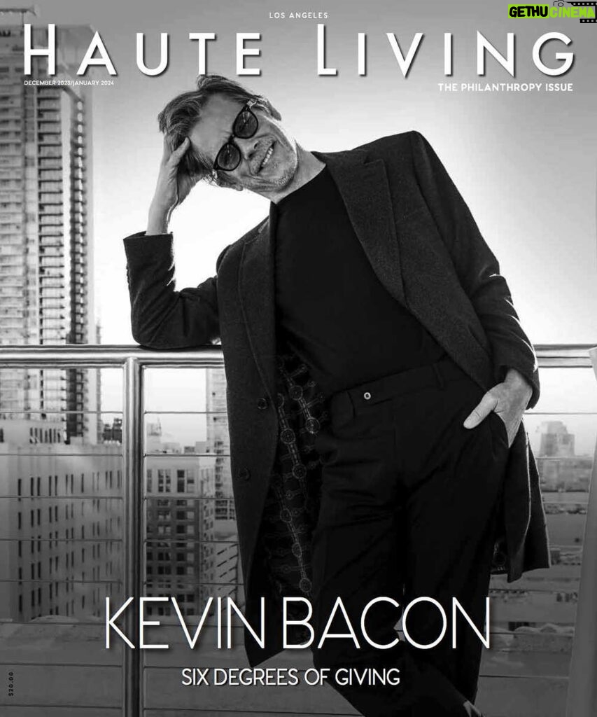 Kevin Bacon Instagram - Hollywood legend @kevinbacon is more than just fast talk and Footloose moves in our latest Haute Living cover story – he's stepping up his game in philanthropy with SixDegrees.Org! 🌟 Celebrating the 40th anniversary of Footloose, Bacon is not only revisiting his legendary dance but also channeling this energy into 'BKxKB,' a heartwarming Giving Tuesday initiative aimed at assembling 40,000 essential kits for those in need. 🕺💫 Dive into our exclusive story and discover how Kevin Bacon is turning his star power into a beacon of hope. Tap the link in bio for the full inspiring journey and get ready to kick off your Sunday shoes for a good cause! #KevinBacon #SixDegreesOfGiving #bkxkb #footloose40th @sixdegreesofkb @kevinbacon @laurainwonderland__ @fredericauerbach @styleitholmes @beate7 @hotelperladtla Wearing @stefanoricciofficial