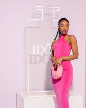 Khosi Ngema Instagram - pretty in pink at the House of Idôle 💋

Thank you @lancomeofficial x @superbalist for a delicious evening! 

Outfit - @superbalist 

#jointheidoles #lancômeafrica