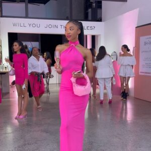 Khosi Ngema Instagram - pretty in pink at the House of Idôle 💋

Thank you @lancomeofficial x @superbalist for a delicious evening! 

Outfit - @superbalist 

#jointheidoles #lancômeafrica