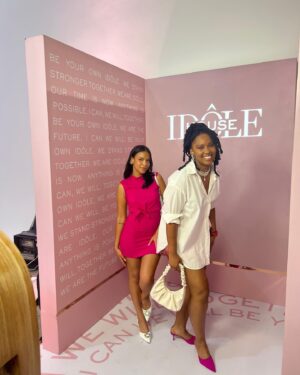 Khosi Ngema Instagram - pretty in pink at the House of Idôle 💋

Thank you @lancomeofficial x @superbalist for a delicious evening! 

Outfit - @superbalist 

#jointheidoles #lancômeafrica