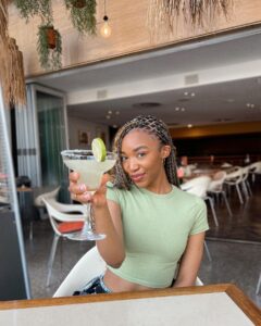 Khosi Ngema Instagram - señorita and a margarita lol 🤭🍋 Hair by @godfreyazwi_vidal