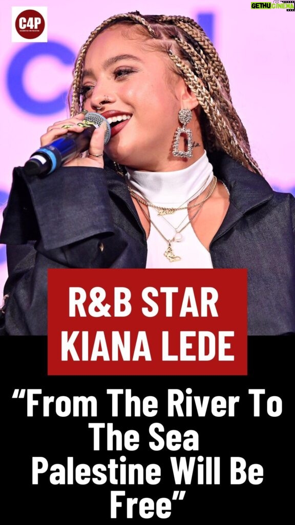 Kiana Ledé Instagram - R&B star, American singer, Kiana Lede ( @kianalede ) stands strong in her solidarity with Palestine, and begins her concert with a message about what’s going in Gaza, that’s ends with “ From The River To The Sea, Palestine, Will Be Free” #kianalede #randb #music #song