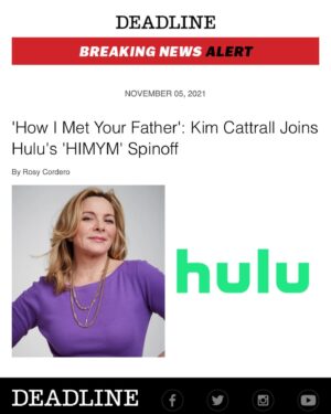 Kim Cattrall Instagram - So thrilled to be joining the cast of How I Met Your Father ….. @hulu