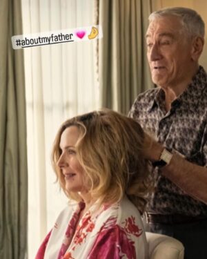 Kim Cattrall Instagram - The MOST memorable scalp message of my career. #RobertDeNiro @AboutMyFather #Lionsgate In Theaters NOW!