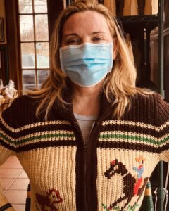 Kim Cattrall Instagram - My Mum bought me this sweater to keep me warm through my 1st NYC winter of 1973. Still have it. Still fits.