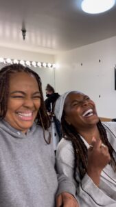 Kim Fields Instagram - KF & TAB celebrating manifestation up in here!!!! LOVE HAVING YOU ON THE UPSHAWS SIS!! NEW EPISODES NOW PLAYING EXCLUSIVELY ON NETFLIX! ✨🙌🏽✨ @iamtabithabrown @netflix @strongblacklead #theupshaws #tabithabrown #kimfields #reels #manifestation