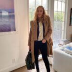 Kim Raver Instagram - This beautiful @burningtorch shirt under my vintage @ysl blazer under my stunning camel @proenzaschouler coat are what dreams are made of 😍#FashionFriday