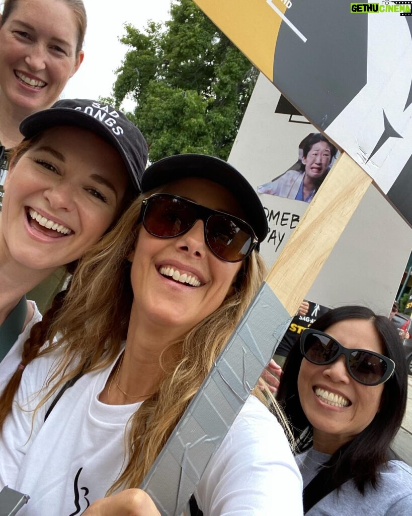 Kim Raver Instagram - I was honored to stand side by side with my fellow actors, writers and creatives at the SAG-AFTRA Solidarity March & Rally in Hollywood today. #SagAftraStrong