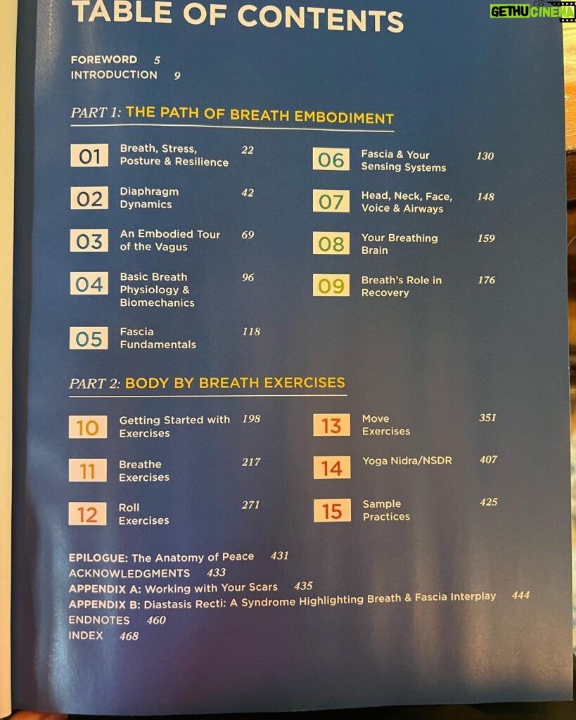 Kimberly Williams-Paisley Instagram - My dear friend & old college classmate @thejillmiller has a new book that just came out! Jill is a treasure with a VAST knowledge of anatomy, breath, fascial release and ways to effectively release tension, heal, and live our best lives. I’ve been using her methods and tools for years, and I return to her for insight, ideas & inspiration when stress-related or other issues crop up. There is a wealth of wonderful info in this book. I’m including a pic of the table of contents to give you an idea. Check it out!! 💙💙💙 Congrats Jill! 🙌🏻🙌🏻 #bodybybreath @tuneupfitness #breathwork #breathworkhealing #jillmiller @northwesternu #nualumni #gocats