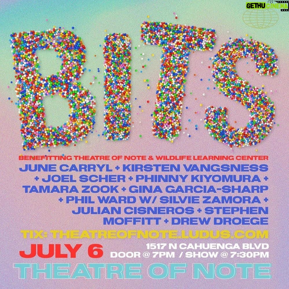 Kirsten Vangsness Instagram - WHAT. You mean there’s a BITS @theatreofnote this week 6/29 and ANOTHER ONE 7/6? The night before my birthday? Why, yes. Yes there is… this one benefiting NOTE and @wildlifelearningcenter the line up is dreamy, Los Angeles based super creatives playing/reading/showing 10 minutes or less of something new and cool. Come be new and cool with us. Make Art. Watch Art. Repeat.