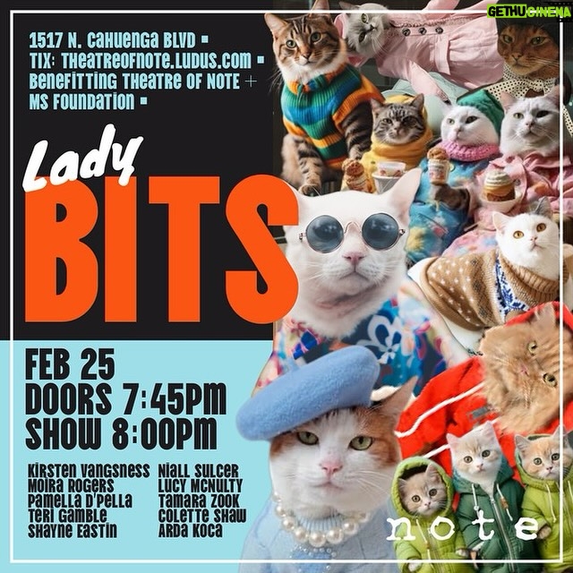 Kirsten Vangsness Instagram - AND THERES ANOTHER ONE ON SUNDAY! 8pm @theatreofnote #showusyourbits #showbitness full of lady energy and then some with mini bits of art created and performed by @moira.rogers @niallnotniles @slightsprite @tamarazook @theterigamble and more!
