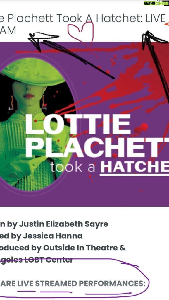 Kirsten Vangsness Instagram - If laughter feels like it helps you keep on keeping on- there’s a LIVE stream of #lottieplatchetttookahatchet tonight and you have 5 days after to watch it up. A perfect ADULT Halloween activity for sure. Link is in my bio