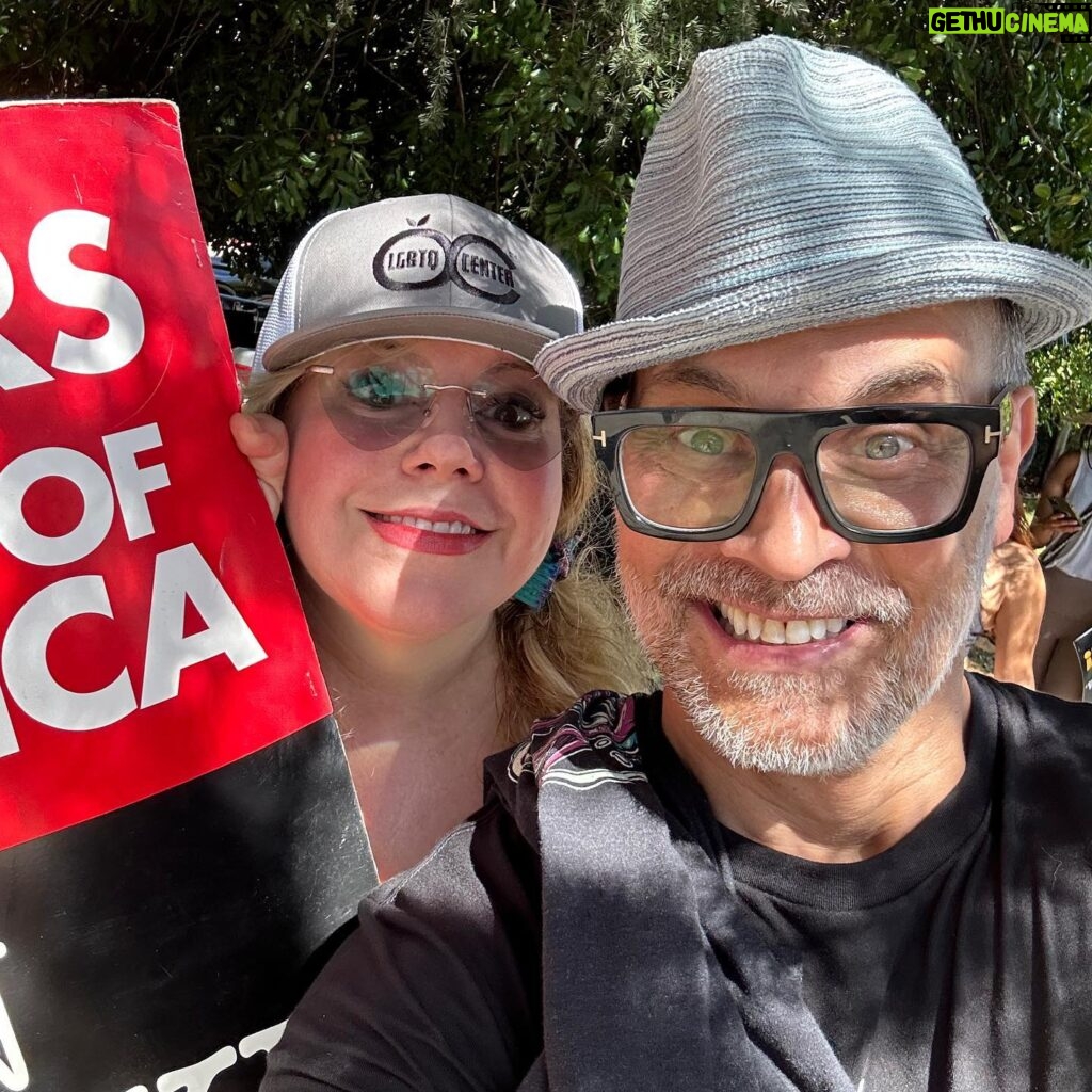 Kirsten Vangsness Instagram - Today I met @tstashwick in person and he was exactly as delightful as I prophesied he would be- don’t let my blank stare fool you as I was very warm and I was super excited to be standing next to a #startrek #piccard Hero person . #sagaftrastrong #sagaftrastrike