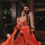 Krishna Mukherjee Instagram - Finally posted our sangeet performance 🥰 I could hardly move bcz of the lehnga but lehnga was mehenga lol but it was beautiful 😍 by- @rachitkhannaofficial and styled by - @stylebysugandhasood 😘even Chirag’s outfit was by him 🥰 Everything was perfect and yes Chirag tried Bollywood for the first time as you all can see 😅😂 btw it was choreographed by- @rittu_purohit_ ♥️ Video credit- @israniphotography MUA- @sakshigupta_makeup_studio Whole event was managed by - @jestbeauevents011 and my darling @diapers_and_lipsticks 🥰