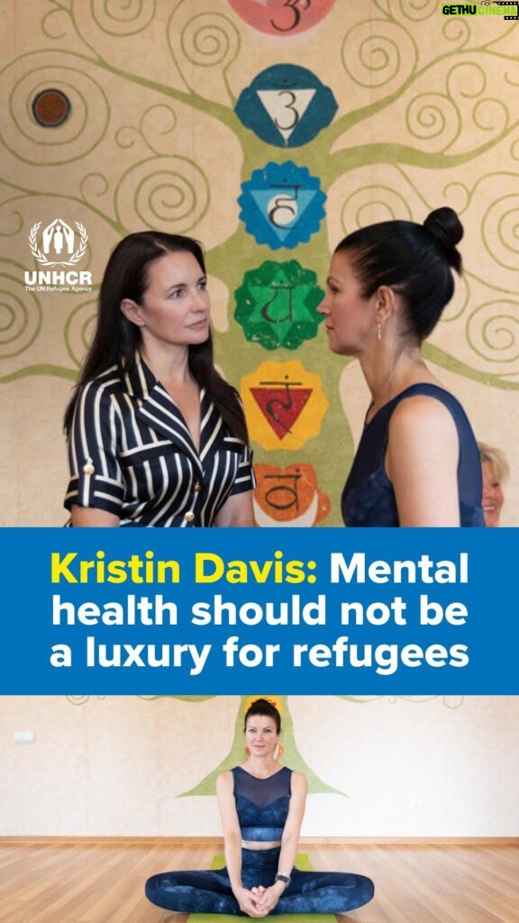 Kristin Davis Instagram - Being forced to flee home takes a toll on mental health. This is sadly true for over 6.4 million refugees seeking safety after the invasion of Ukraine, and the 3.7 million who remain internally displaced within the country. In Moldova, UNHCR Goodwill Ambassador @iamkristindavis met Viktoria, a true hero bringing mental health support to Ukrainian refugees in Moldova through yoga. 💙 As we mark two years since the full-scale invasion of Ukraine, urgent support is still needed as lives continue to be upended by ongoing war and harsh winter conditions.