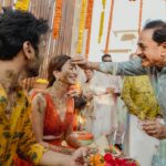 Kriti Kharbanda Instagram - Hamari haldi thodi unconventional thi. Haldi ki ek chutki for Sagan in a pack of Multani mitti, created especially for pulkit and I, keeping our skin in mind coz bride and groom have to glow na. ❤️ P.S. big props to the person who held me back while the others threw pulkit into the pool :) I’m grateful! ❤️