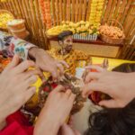 Kriti Kharbanda Instagram - Hamari haldi thodi unconventional thi. Haldi ki ek chutki for Sagan in a pack of Multani mitti, created especially for pulkit and I, keeping our skin in mind coz bride and groom have to glow na. ❤️ P.S. big props to the person who held me back while the others threw pulkit into the pool :) I’m grateful! ❤️
