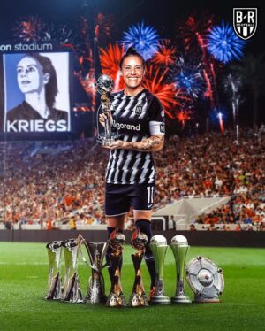 Kyle Krieger Instagram - Well going from being blindsided by the most heart-breaking news possible days before your retirement game — to leading Gotham FC through the playoffs to your first NWSL Championship victory?!?! It is really the most badass thing imaginable. I am constantly in awe of your perseverance, class and strength. Truly a surreal amount of focus to sustain your mental/physical health with 2 little ones, dad in hospice, and while playing and training in your last season. I’ve been rooting for you our whole lives and will continue to do so until the end. The whole WoSo community is behind you. They love you & I love you, @alikrieger! Soak it all in. Congratulations on your game-changing career. You left it better than you found it, and we are all so lucky to have witnessed it.