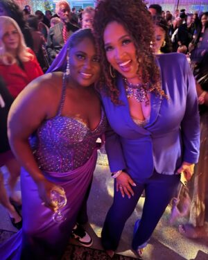 Kym Whitley Instagram - Still floating on a purple cloud!! I had a ball watching such talented artist! The Color Purple is a must see!! I know this movie is going to break the box office numbers!!! Christmas Day make sure you get your ticket!!

Oscar Awards!!! Get your mind right! This movie and the performances are ALL Oscar worthy!! @daniebb3 and @tasiasword y’all made auntie proud 🥹 

I also wanna thank my very good friend @derrick4mkup for always looking out for me and a special thank you to @michelleduffie and her team for making the night so special ! 💜✨

stylist @flutterdesigns 
makeup @_dreadiaz_ 
hair @angiehairstyles