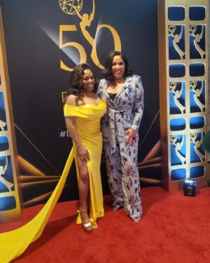 Kym Whitley Instagram - Had a fantastic time at the Emmy’s with @thebaytheseries !! Saw my bestie @sherrieshepherd and so many of my good friends!! Thank you for having me present @televisionacad see yall next year !! 🫶🏽✨
Thank you to the best glam squad @deedee_kelly @flutterdesigns @angiehairstyles