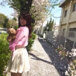 Kyoko Fukada Instagram – 撮影の合間に桜の花道をお散歩しました🌸天気が良い日は更に綺麗ですねぇ🍡桜の時期は無意識に気がついたら上を向いて歩いてる….🎀
#桜の絨毯
#メロン眠いのかな…？
#kyokofukada