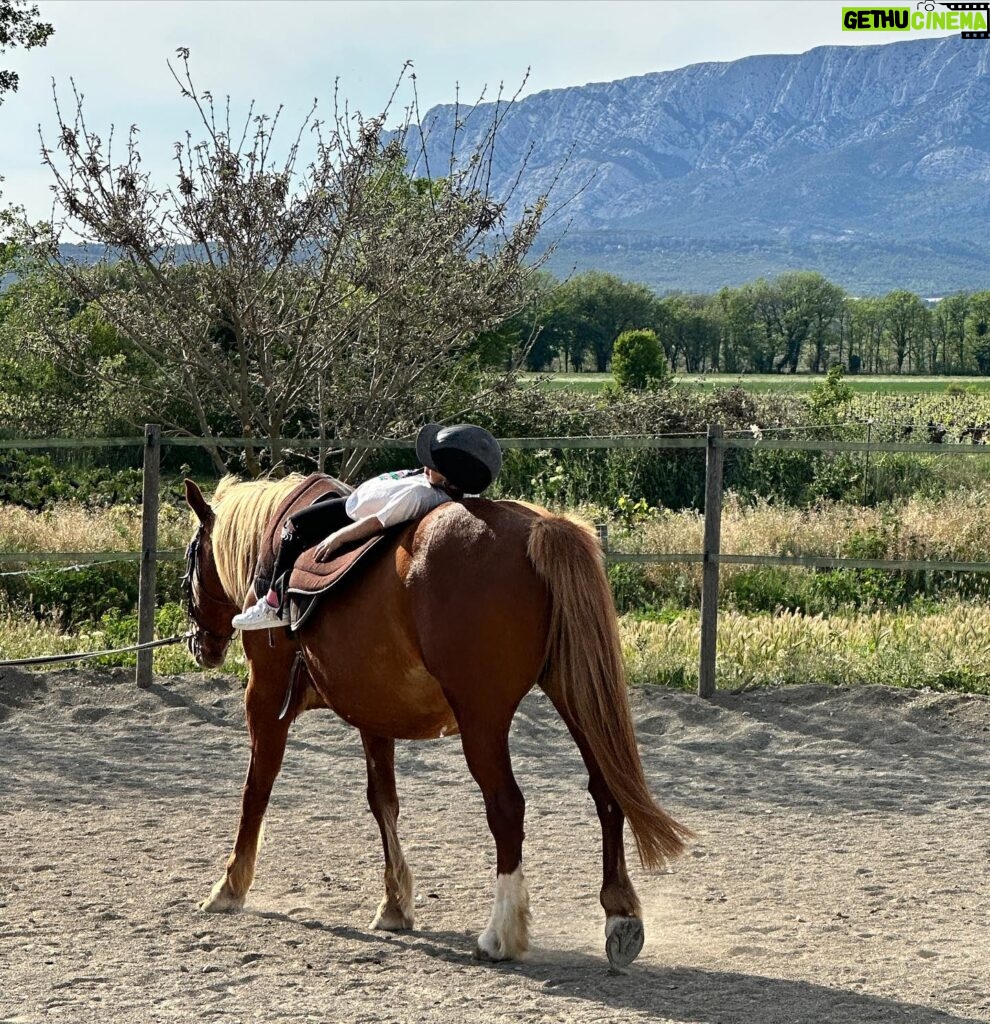 Laëtitia Milot Instagram - Une jolie série de figures pour Lyana lors de son cours de voltige ! 😍 Je crois bien que son sport préféré est l’équitation ! 🤠 Quel était votre sport préféré lorsque vous étiez enfant ? Personnellement, c’était la danse 🥰 #cheval #equitation #voltige #sport