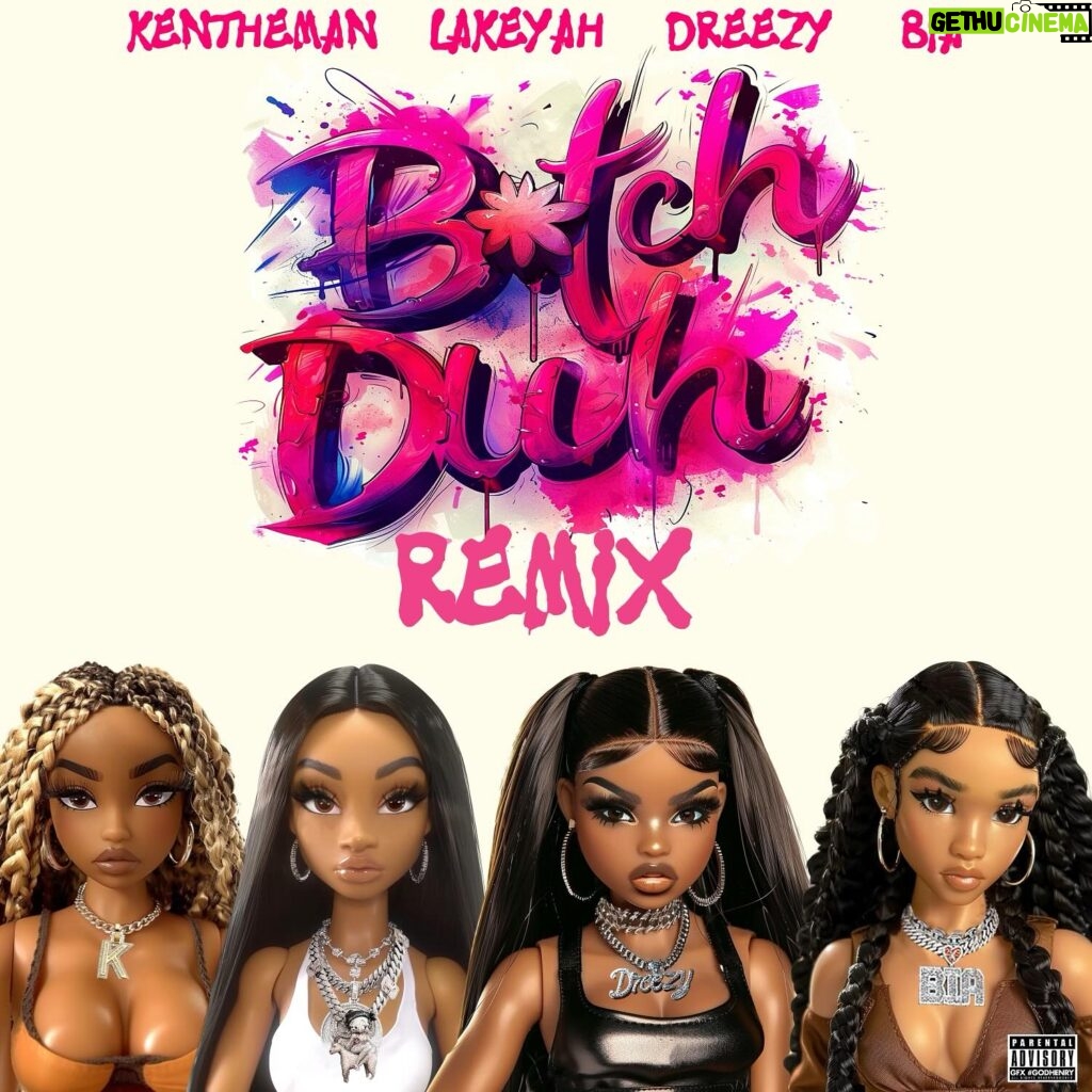 Lakeyah Instagram - BITCH DUH SHE-MIX @ Midnight @dreezy 🫣🔥 yall know I came tripping on this mf.. ALL BARS!