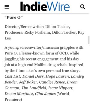 Landry Bender Instagram - AHHH Pure O got into @sxsw!!! This film depicts mental health and addiction in such an authentic and honest way and I’m so grateful to be a part of it ❤️‍🩹 see you in march :) #SXSW2023