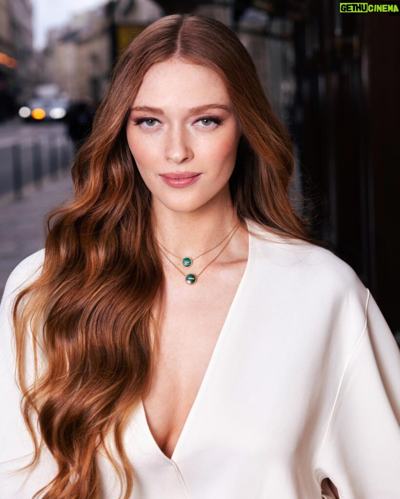 Larsen Thompson Instagram - Thank you @pomellato and Mr. Boris for a wonderful time in Paris in celebration of the new #PomPomDotCollection ✨ This new joyful range of jewels revels in a historical significance of a reinterpreted iconic 1974 necklace. #PomPomDot features two gemstones in one for you to choose a side per its color or your mood… I love the significance of these pieces and I’m so proud to take part in this launch!!!