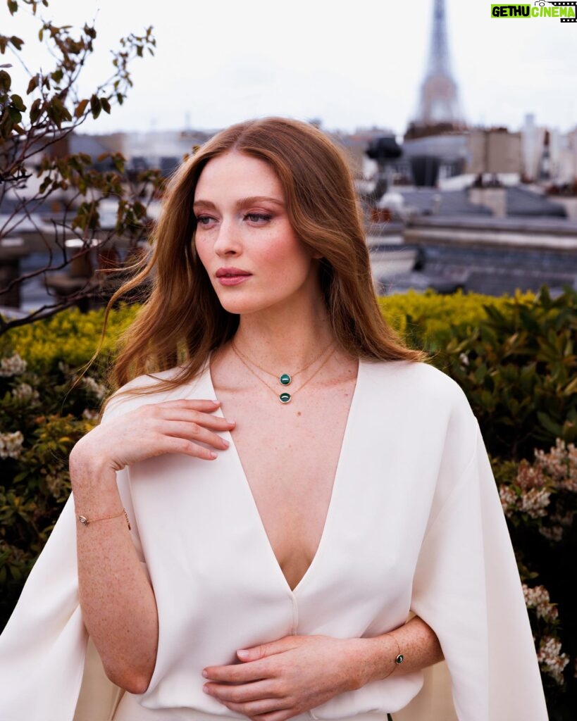 Larsen Thompson Instagram - Thank you @pomellato and Mr. Boris for a wonderful time in Paris in celebration of the new #PomPomDotCollection ✨ This new joyful range of jewels revels in a historical significance of a reinterpreted iconic 1974 necklace. #PomPomDot features two gemstones in one for you to choose a side per its color or your mood… I love the significance of these pieces and I’m so proud to take part in this launch!!!