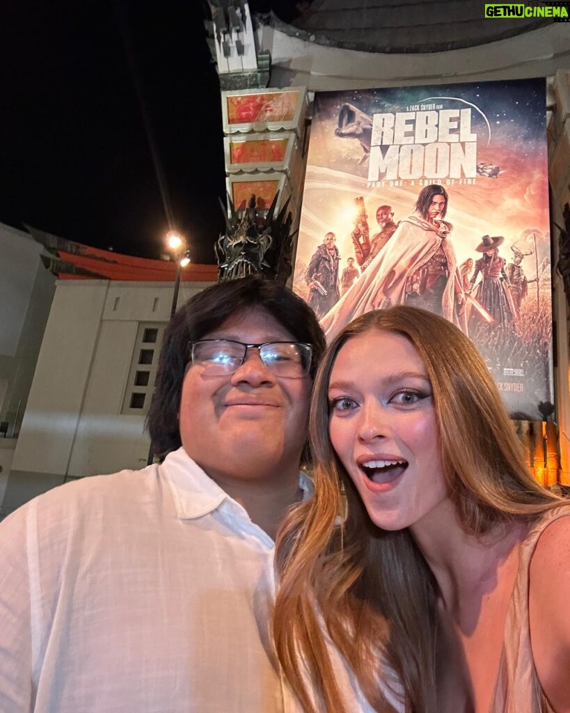 Larsen Thompson Instagram - Thank you @netflix for having me to the premiere of @rebelmoon, incredible work by #ZackSnyder ❤️ It was such a joy getting to bring my lil bro to his first premiere, we had the best time!!! Wearing: @gucci by Tom Ford & @sergiorossi