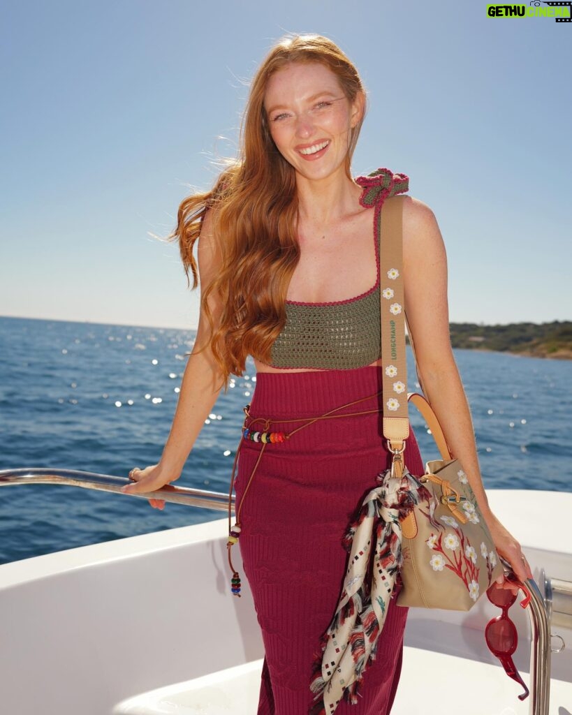 Larsen Thompson Instagram - out at sea with @longchamp in St Tropez, am i dreaming?⛵️❤️ #LongchampStTropez #LongchampSS24 #ad
