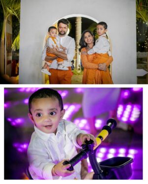 Lasya Manjunath Instagram - Happiest birthday Munnu Beta 🧡🤗🧿🧿🧿🧿
Mumma papa Loves you so much 😘🥰

Decor: @4ever_eventz 
Photography: @momentmakersphotography 
Cake : @cakesnhugs 
MUA : @vinusha_makeoverartistry 
Outfits: @pari.designers_ 
Jewellery: @fashioncurvee