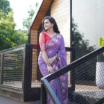 Lasya Manjunath Instagram - “ I can’t go back and change the beginning, but I can start where Iam and change the ending.” Saree : @pari.designers_ 📸: @happy_portraits_photography Location : @rasaliving.in