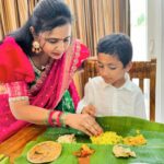 Lasya Manjunath Instagram - Maa inti Ugadi 💚🌿🥭 @urs.junnu @its.memunnu @manjunath_chillale Outfit : @pari.designers_