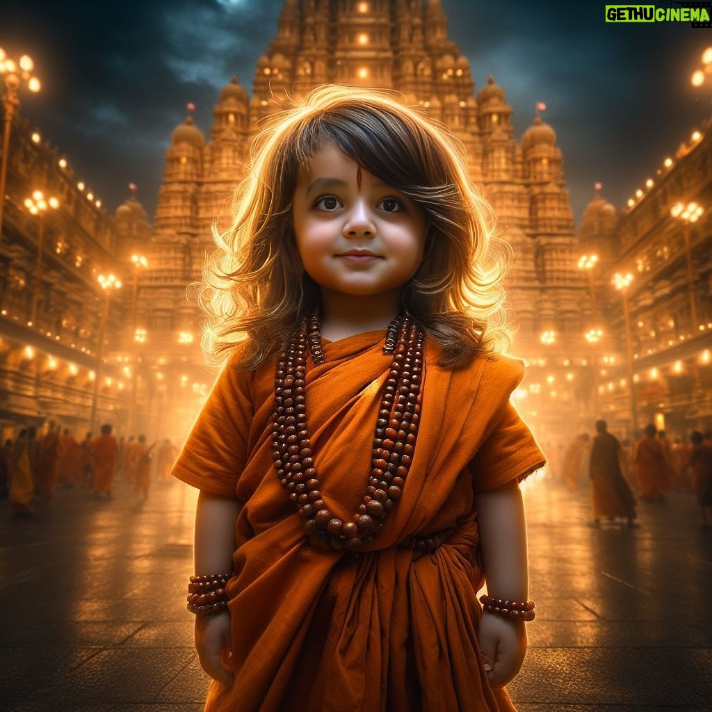 Lasya Manjunath Instagram - Munnu 🧡 Presenting you the Cutest Little Rama 🧡🫰🏻🥰 Cuteshhhh Ramudu 🥰❤️🧿 Thankyou @manwithai these pics are so adorable 🫰🏻😍 #littlerama #jaishriram🙏 #cuterama #aiart